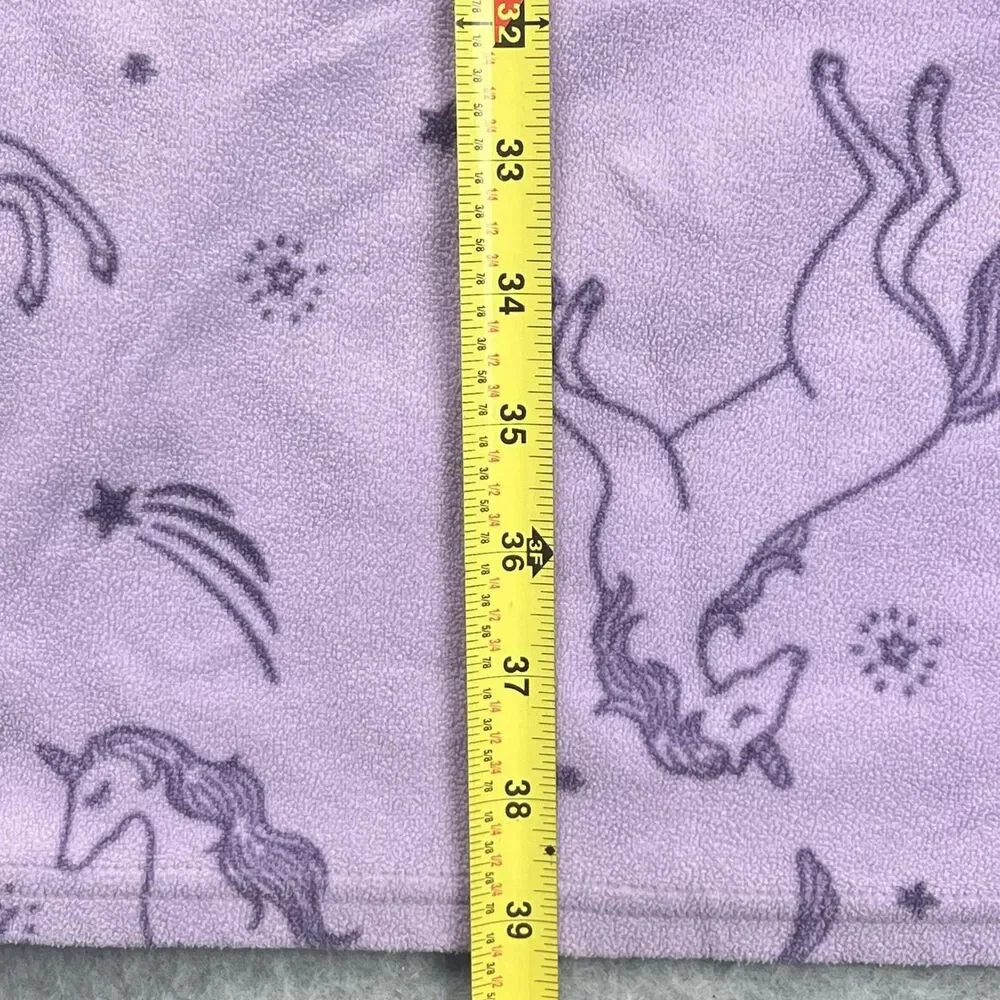Carter's Girls 12-14 Purple Unicorn Fleece Long Sleeve Nightgown Pajamas